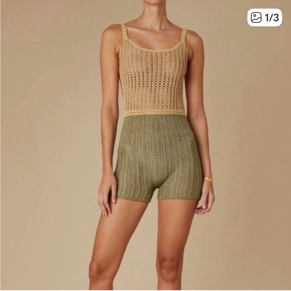 Savannah Morrow Crochet Romper NWT size Med